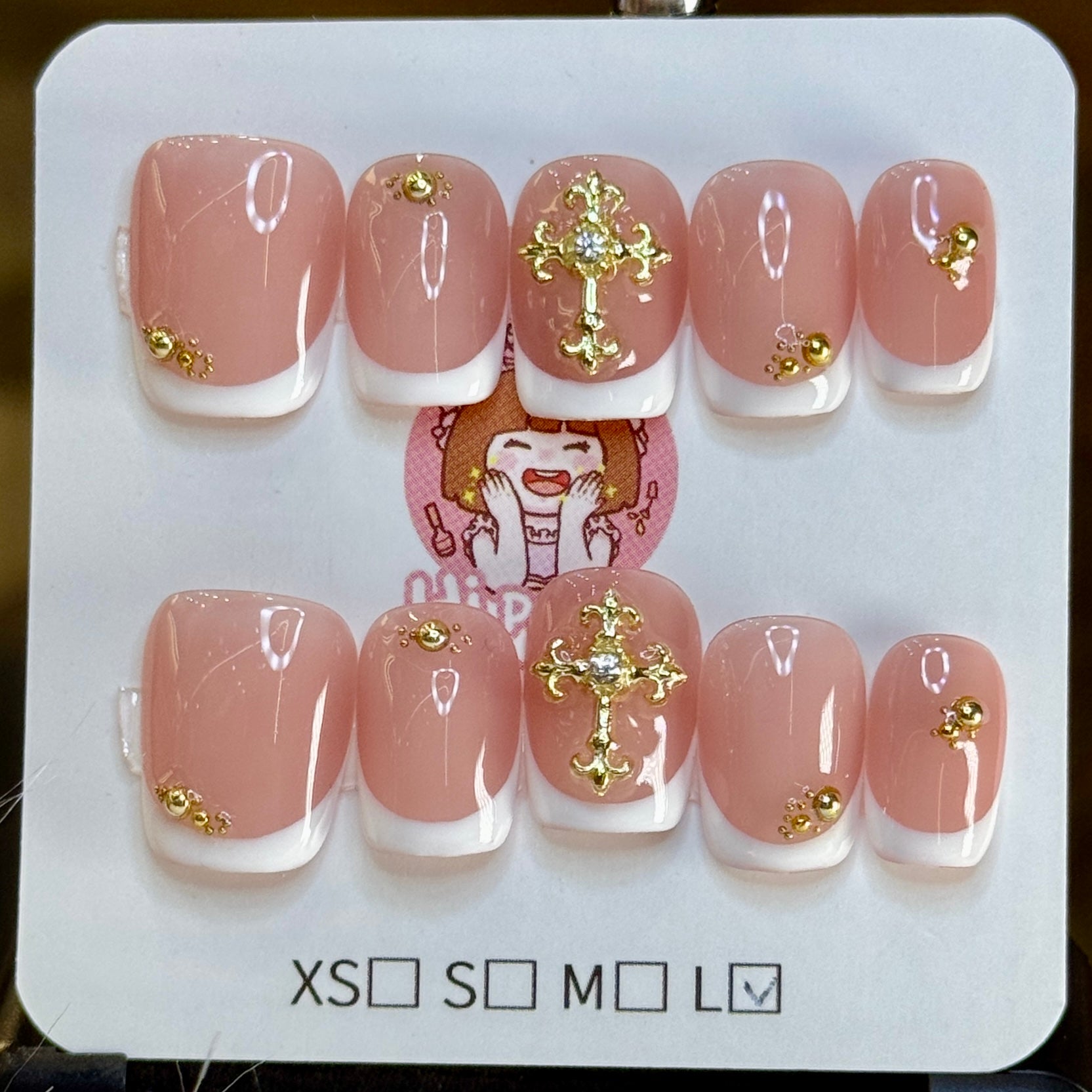 Golden Cross French Tip